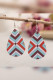 Geometric Pattern Leather Earrings 