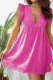 Rose Hollow out Ruffled Flutter Sleeve Mini Dress