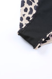 Leopard Print Ruffle Sleeve One-piece Swimwear