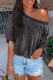 Dark Gray Drop Shoulder Sleeve Oversize Bodysuit