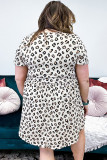 Leopard Plus Size Short Sleeve T-shirt Dress