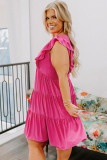 Rose Plus Size Ruffled Sleeveless Babydoll Mini Dress