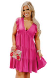Rose Plus Size Ruffled Sleeveless Babydoll Mini Dress