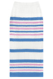 Striped Hollow Out Knit Tank Top With Skirt Two Pieces Dress
