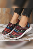 Ethnic Knit Slip On Flat Shoes