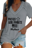 Proud Air Force V Neck Graphic Tee