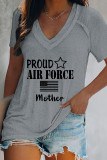 Proud Air Force V Neck Graphic Tee
