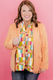 Yellow Geometric Print V Neck Plus Size T Shirt