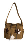 Star Patchwork Canvas Crossbody Shoulder Bag