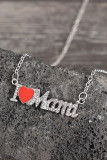 I Love MAMA Alloy Crystal Necklace MOQ 5pcs