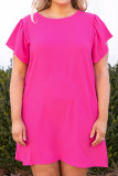 Rose Plus Size Ruffle Sleeve Mini Dress