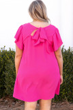 Rose Plus Size Ruffle Sleeve Mini Dress