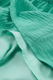 Green Tie Straps Frilled A-line Mini Dress