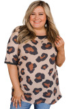 Leopard Print Waffle Plus Size Tee