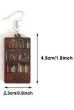 Wooden Bookshelf Earrings MOQ 5pcs