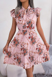 Ruffle Sleeves Smocked Floral Dress 
