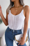 Buckle Kniting Hollow Out Cami Top 