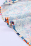 Multicolor Floral Sweetheart Ruffle Sleeveless Mini Dress