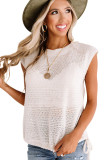 White Side Drawstring Knitted Tank Top