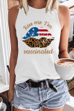 Kiss Me I'm Vaccinated American Flag Graphic Tank Top