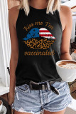Kiss Me I'm Vaccinated American Flag Graphic Tank Top