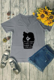 V Neck LOVE Mother Graphic Tee