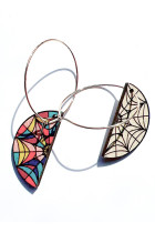 Cobweb Mosaic Print Earrings MOQ 5PCS