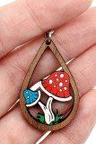 Mushroon Wooden Earrings MOQ 5PCS