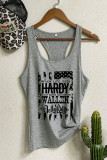 US Flag and Country Music Elements Graphic Tank Top 