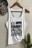 US Flag and Country Music Elements Graphic Tank Top 