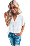Striped Print Loose Fit Short Sleeve Top