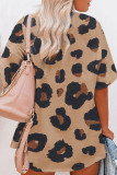 Leopard Plus Size Round Neck Boyfriend T Shirt