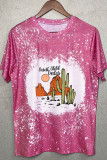 Western Cactus Tie Dye Bleach Graphic Tee 