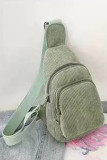 Plain Corduroy Zipper Sling Bag MOQ 3pcs