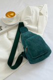 Plain Corduroy Zipper Sling Bag MOQ 3pcs