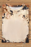 Black Blank Apparel- Bleached Dyed Print O-neck Graphic T Shirt