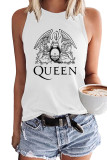 Queen Print Sleeveless Graphic Tank Top 