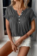 Gray V-Neck Rolled Short Sleeve Henley Top