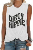 Dirty Hippie Print Sleeveless Graphic Tank Top