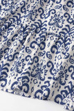 V Neck Printed Babydoll Dress