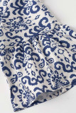 V Neck Printed Babydoll Dress