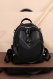 Patchwork PU Zipper Backpack MOQ 3pcs