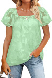 Square Neck Lace Sheer Blouse 