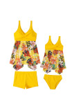 Twisted Printed Tankini Top With Bottom Mother And Me Tankini Set
