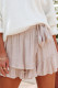 Apricot High Waist Frilled Wide Leg Casual Shorts