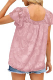 Square Neck Lace Sheer Blouse 