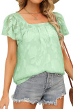 Square Neck Lace Sheer Blouse 