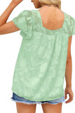 Square Neck Lace Sheer Blouse 