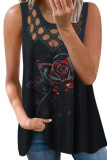 Hollow Out Gradiant Print Tank Top