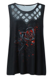 Hollow Out Gradiant Print Tank Top